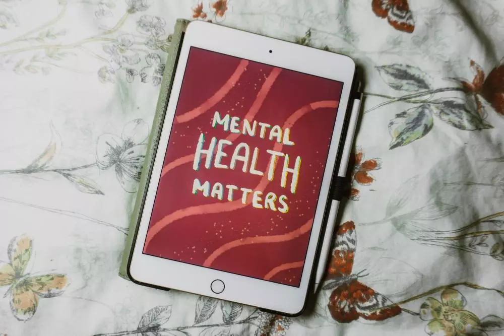 image of mental healt matters drawing in a tablet