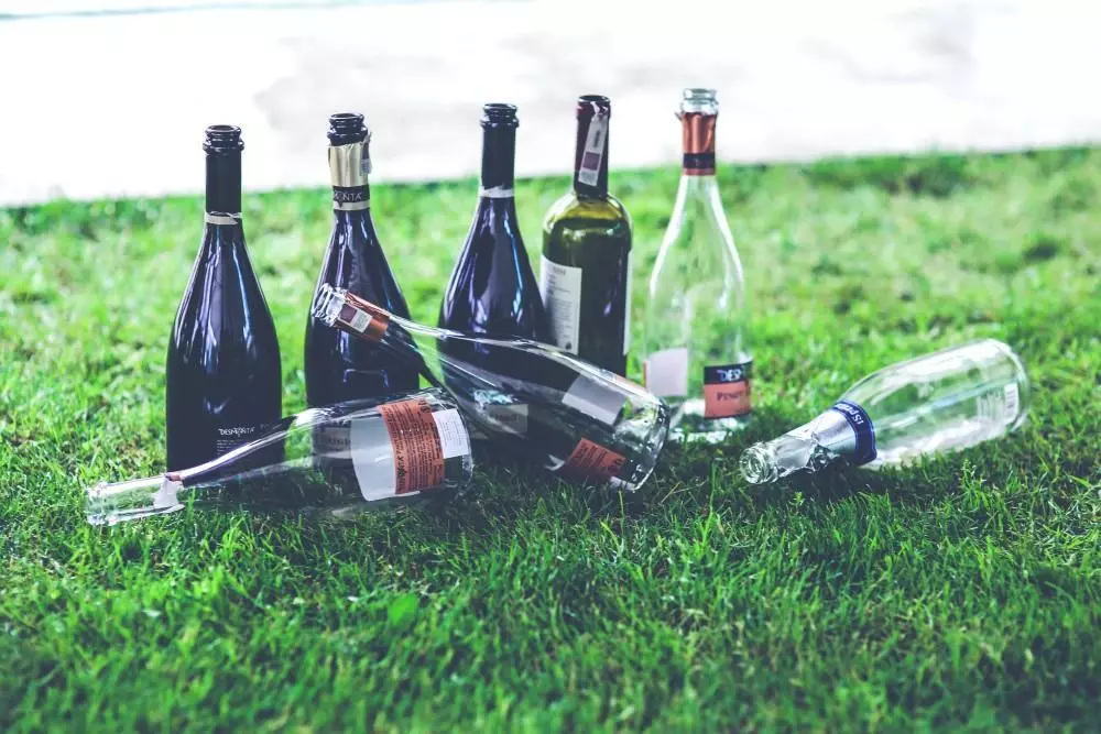 image of empty wine bottles