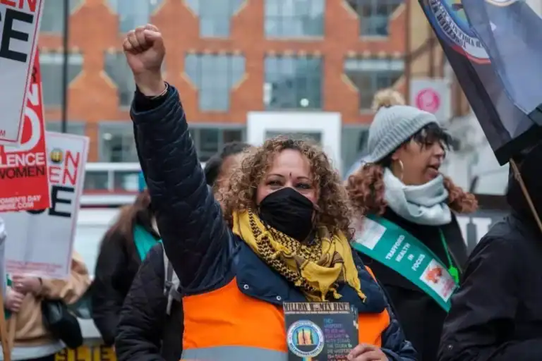 image of people defending women's rights and wellbeing