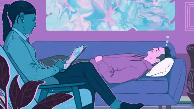 picture of a person discussing ketamine infusions and dissociation in therapy