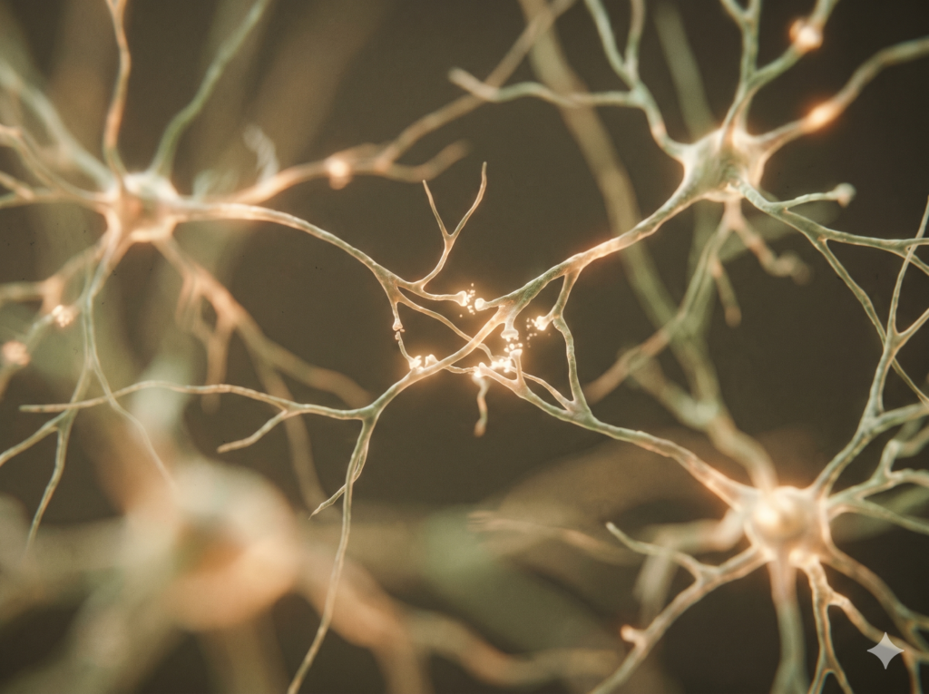 Abstract illustration of glowing neural pathways representing the brain neuroplasticity that ketamine therapy promotes during addiction recovery.