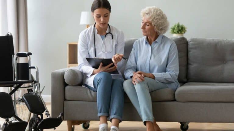 older adult consulting with a ketamine therapy practitioner