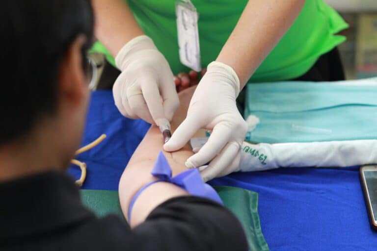 patient receiving ketamine infusion through IV from qualified nurse