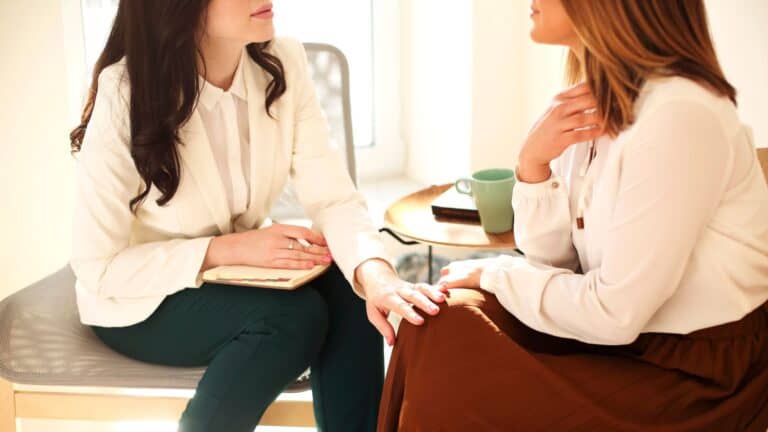stock image of a therapist with a ketamine patient undergoing ketamine therapy