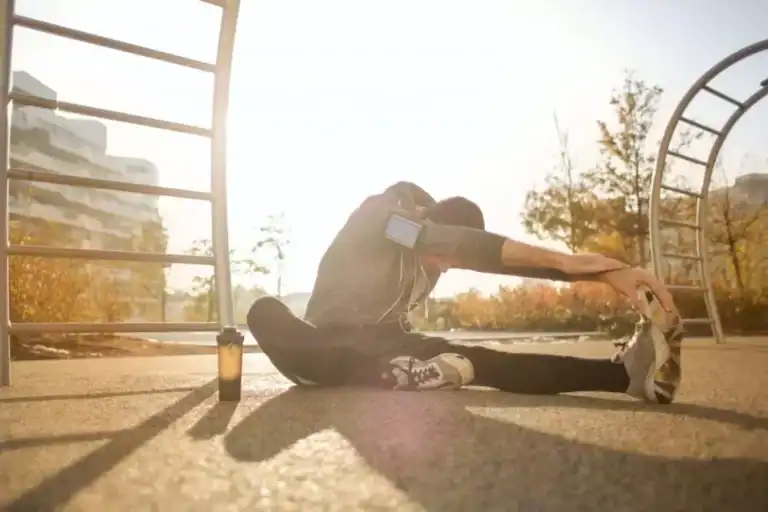 image of a man stretching for exercise to improve mental health