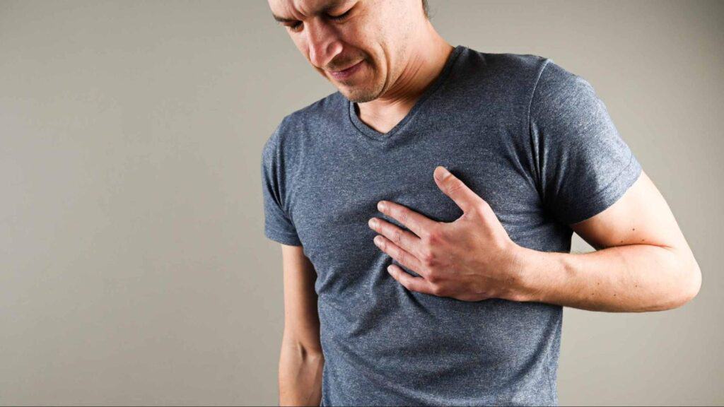 patient experiencing chest pain