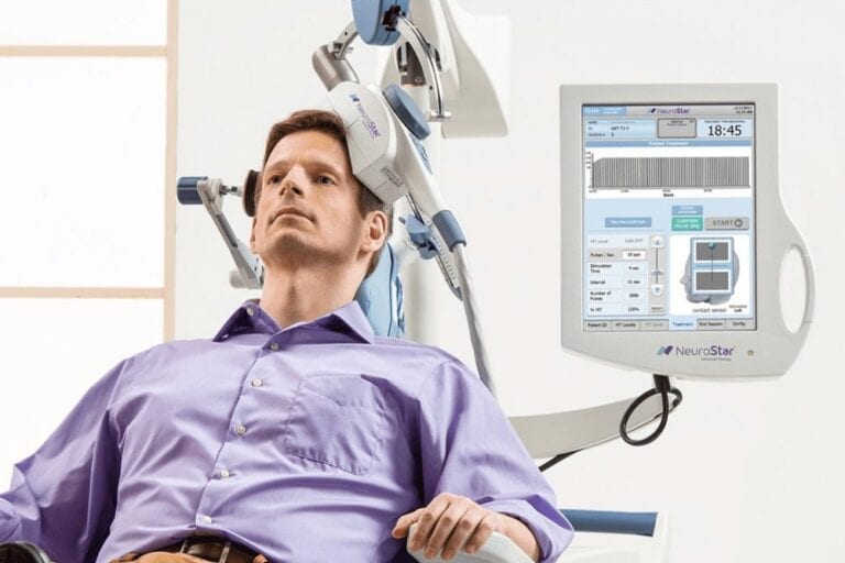 TMS Patient in a chair