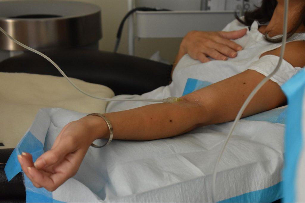 woman receiving IV ketamine infusions at Avesta ketamine clinic