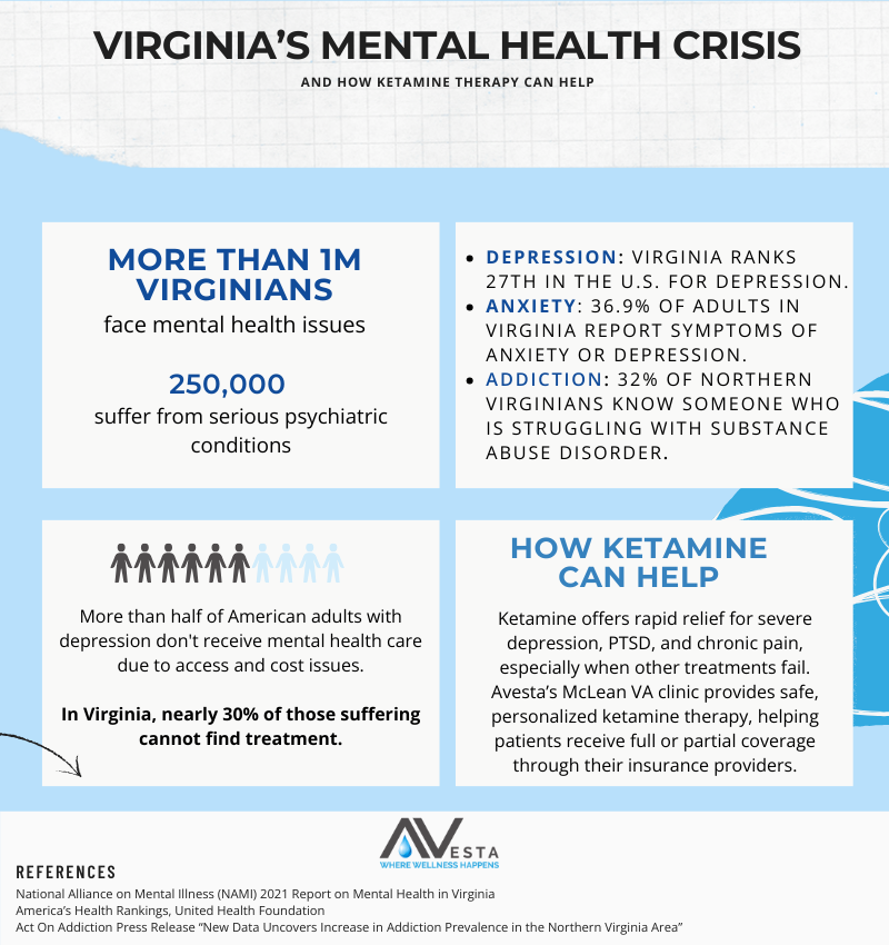 Virginia mental health crisis infographic